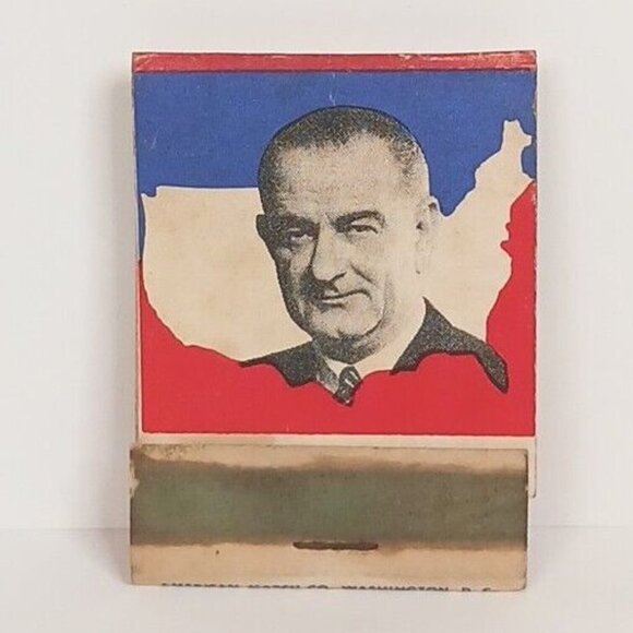 Lyndon B Johnson Matchbook LBJ For The USA Antique Political Collectable - Picture 1 of 5